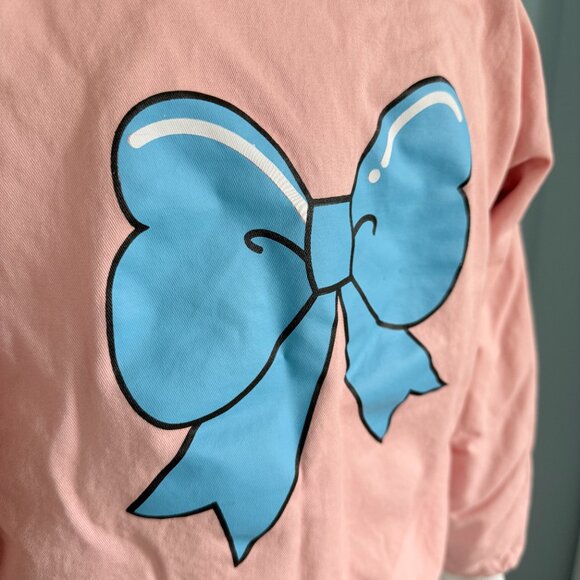 Kawaii Warm Pastel Pink Moon Bow Jacket - Picture 6 of 10